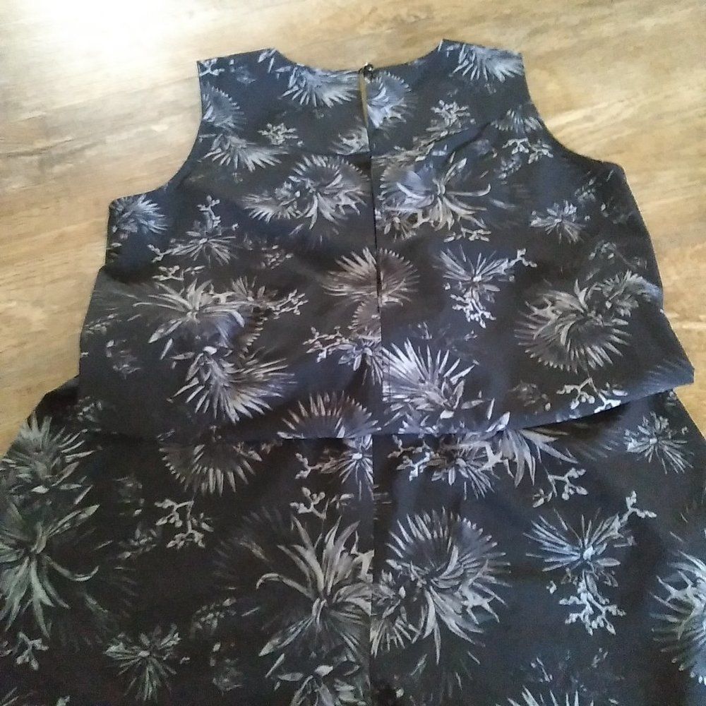 𝅺FIG Jul UPF‎ Romper Wrinkle-Resistant Sleeveless Tie Waist black gray womens L - Picture 3 of 10